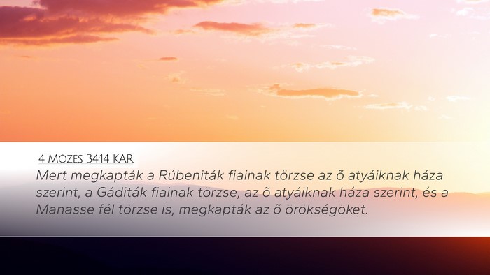 4 Mózes 34:14 KAR Desktop Wallpaper - Mert megkapták a Rúbeniták fiainak törzse az - Desktop Bible Verse Wallpaper