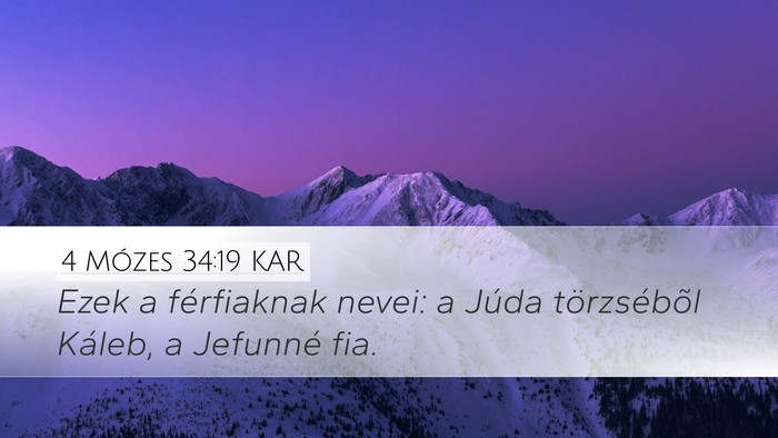 4 Mózes 34:19 KAR Desktop Wallpaper - Ezek a férfiaknak nevei: a Júda törzsébõl - Desktop Bible Verse Wallpaper