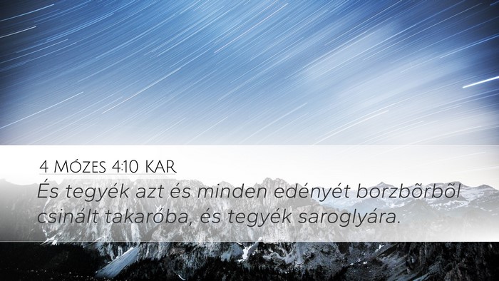 4 Mózes 4:10 KAR Bible Verse Image