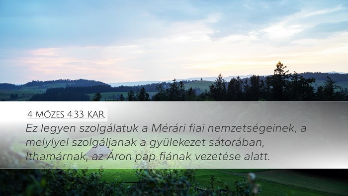 4 Mózes 4:33 KAR Bible Verse Image