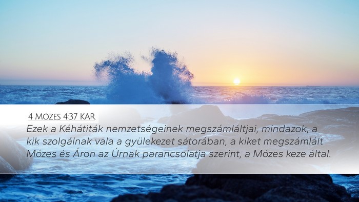 4 Mózes 4:37 KAR Desktop Wallpaper - Ezek a Kéhátiták nemzetségeinek - Desktop Bible Verse Wallpaper