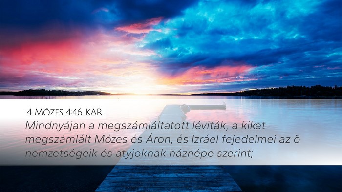 4 Mózes 4:46 KAR Desktop Wallpaper - Mindnyájan a megszámláltatott léviták, a - Desktop Bible Verse Wallpaper