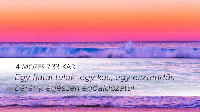 4 Mózes 7:33 KAR Desktop Wallpaper - Egy fiatal tulok, egy kos, egy esztendõs - Desktop Bible Verse Wallpaper