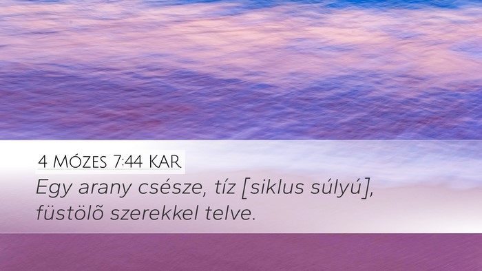 4 Mózes 7:44 KAR Desktop Wallpaper - Egy arany csésze, tíz [siklus súlyú], - Desktop Bible Verse Wallpaper