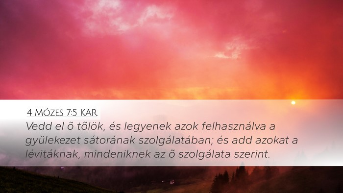 4 Mózes 7:5 KAR Bible Verse Image