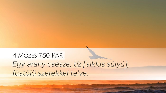 4 Mózes 7:50 KAR Desktop Wallpaper - Egy arany csésze, tíz [siklus súlyú], - Desktop Bible Verse Wallpaper
