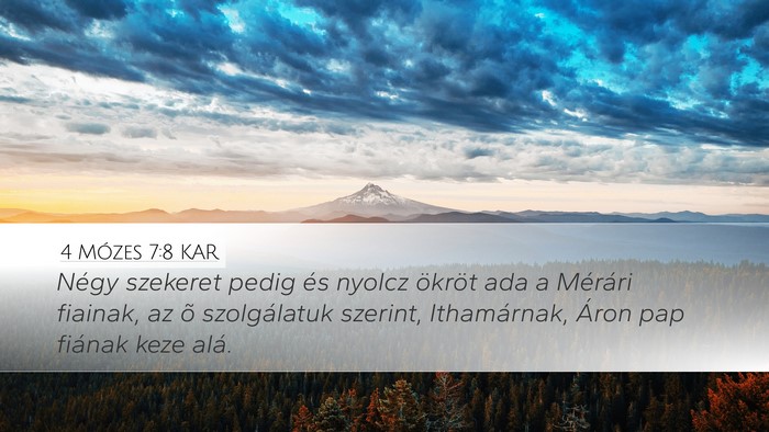 4 Mózes 7:8 KAR Bible Verse Image