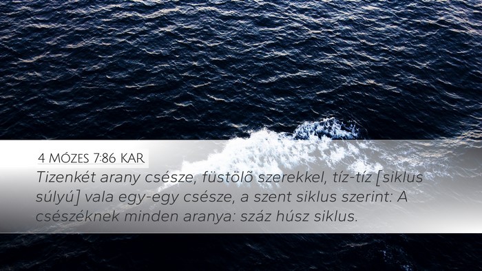 4 Mózes 7:86 KAR Desktop Wallpaper - Tizenkét arany csésze, füstölõ szerekkel, - Desktop Bible Verse Wallpaper