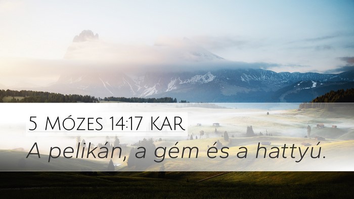 5 Mózes 14:17 KAR Desktop Wallpaper - A pelikán, a gém és a - Desktop Bible Verse Wallpaper