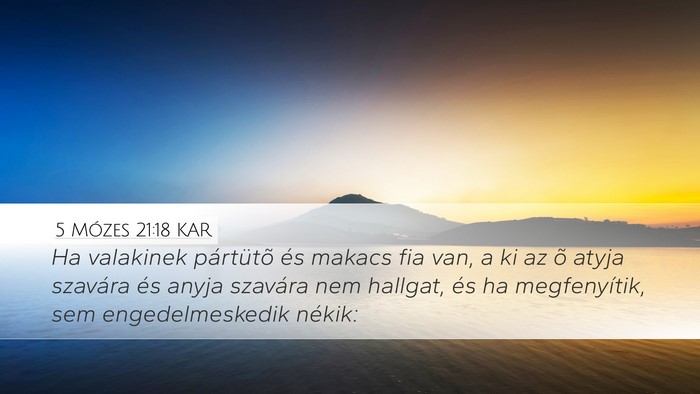 5 Mózes 21:18 KAR Bible Verse Image