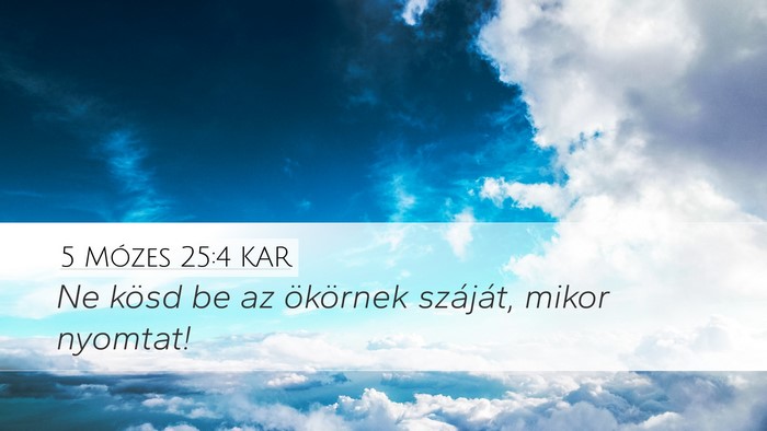 5 Mózes 25:4 KAR Bible Verse Image