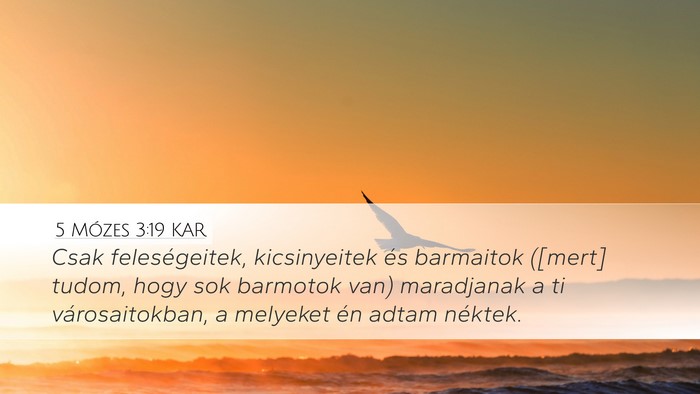 5 Mózes 3:19 KAR Desktop Wallpaper - Csak feleségeitek, kicsinyeitek és barmaitok - Desktop Bible Verse Wallpaper