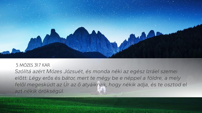 5 Mózes 31:7 KAR Bible Verse Image