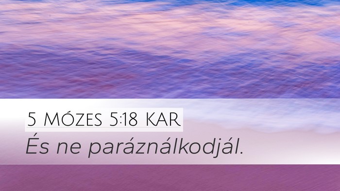 5 Mózes 5:18 KAR Bible Verse Image