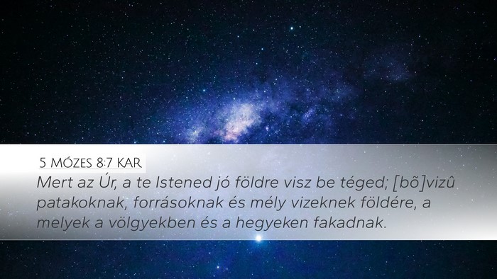 5 Mózes 8:7 KAR Bible Verse Image