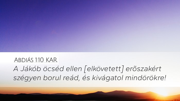 Abdiás 1:10 KAR Bible Verse Image