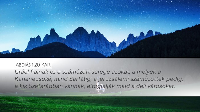 Abdiás 1:20 KAR Bible Verse Image