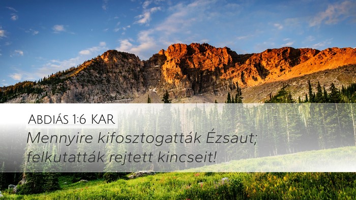 Abdiás 1:6 KAR Bible Verse Image