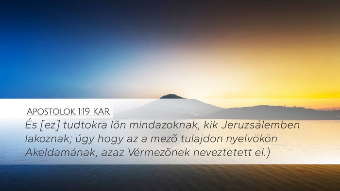 Apostolok 1:19 KAR Bible Verse Image