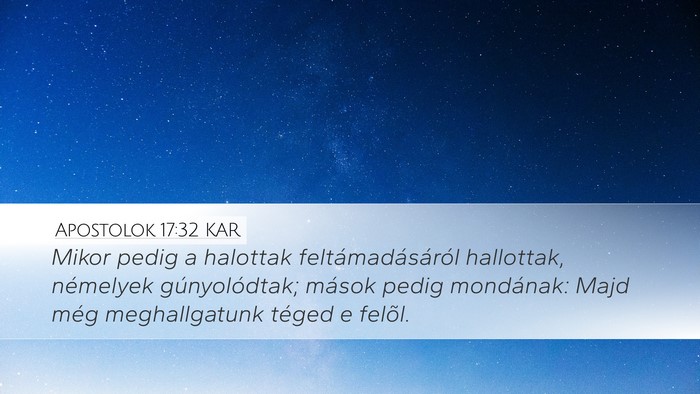 Apostolok 17:32 KAR Bible Verse Image