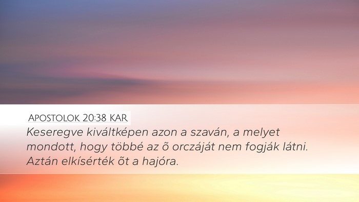 Apostolok 20:38 KAR Bible Verse Image