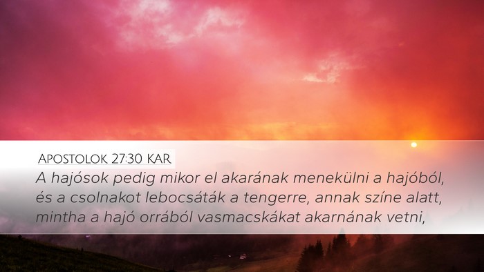Apostolok 27:30 KAR Bible Verse Image
