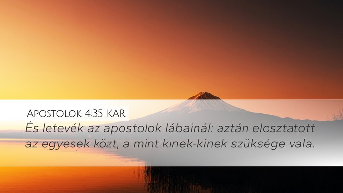 Apostolok 4:35 KAR Bible Verse Image