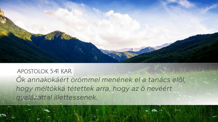 Apostolok 5:41 KAR Bible Verse Image