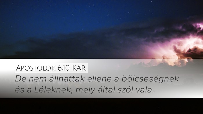 Apostolok 6:10 KAR Bible Verse Image