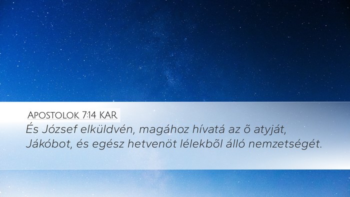 Apostolok 7:14 KAR Bible Verse Image