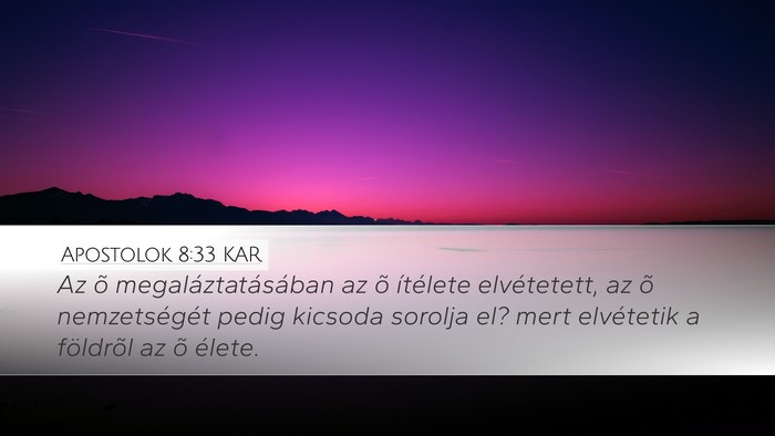 Apostolok 8:33 KAR Bible Verse Image