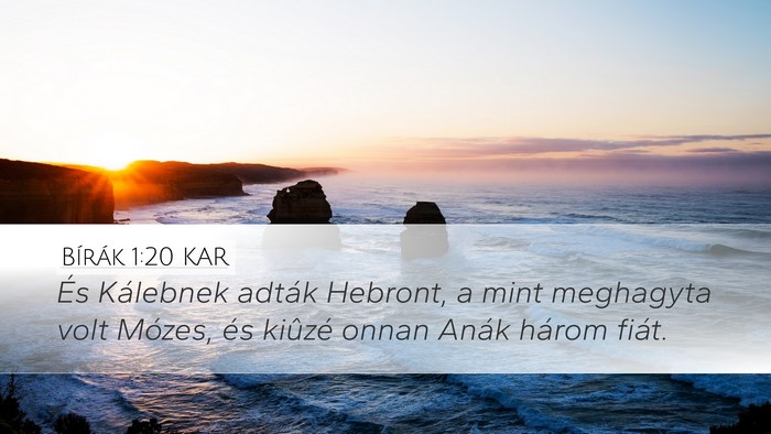 Bírák 1:20 KAR Bible Verse Image
