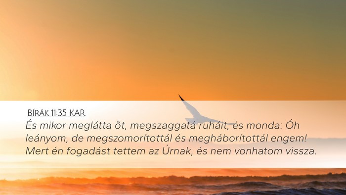 Bírák 11:35 KAR Bible Verse Image