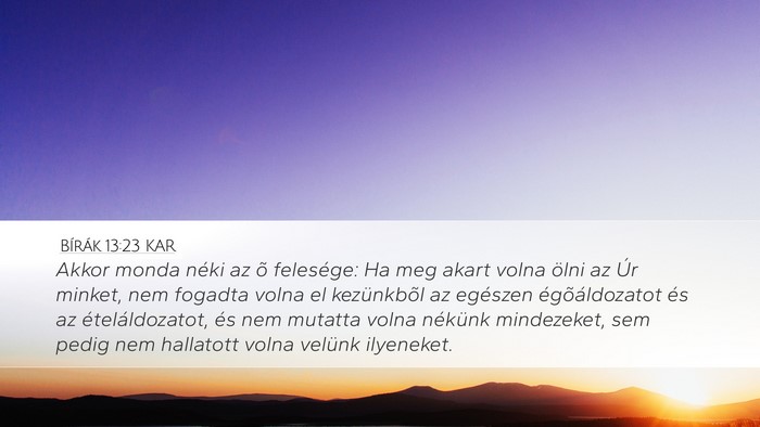 Bírák 13:23 KAR Bible Verse Image