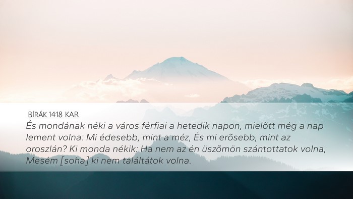 Bírák 14:18 KAR Bible Verse Image
