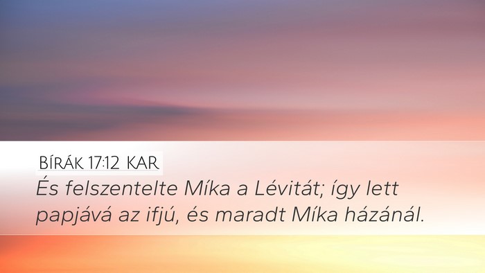 Bírák 17:12 KAR Bible Verse Image