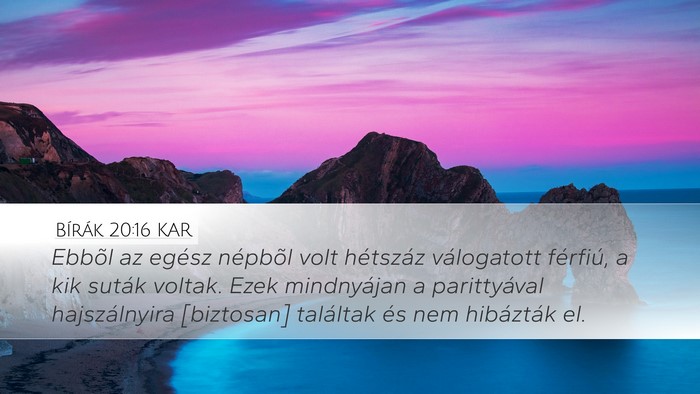 Bírák 20:16 KAR Bible Verse Image