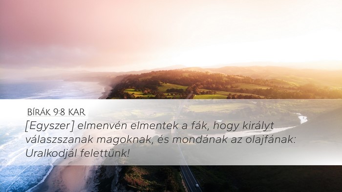 Bírák 9:8 KAR Bible Verse Image