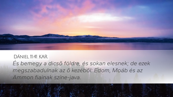 Dániel 11:41 KAR Bible Verse Image