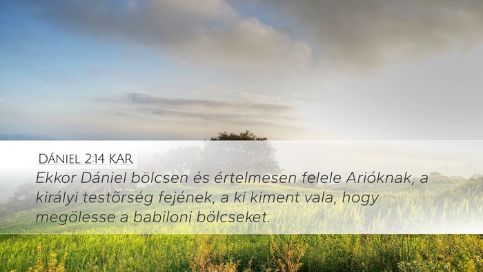 Dániel 2:14 KAR Desktop Wallpaper - Ekkor Dániel bölcsen és értelmesen felele - Desktop Bible Verse Wallpaper