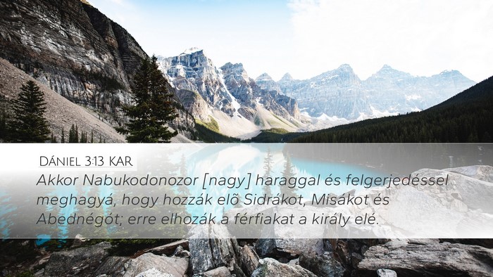 Dániel 3:13 KAR Desktop Wallpaper - Akkor Nabukodonozor [nagy] haraggal és - Desktop Bible Verse Wallpaper