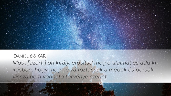 Dániel 6:8 KAR Bible Verse Image