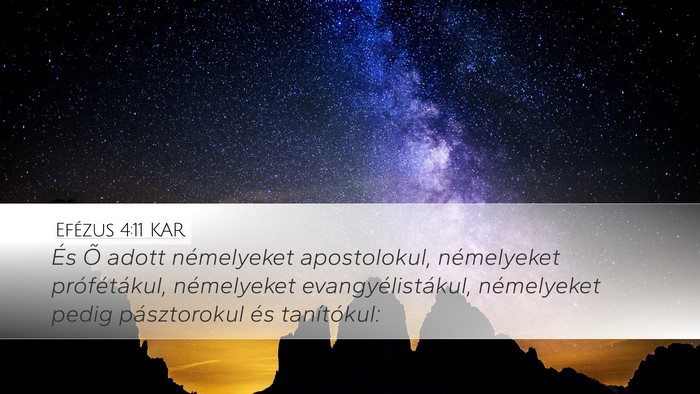 Efézus 4:11 KAR Bible Verse Image