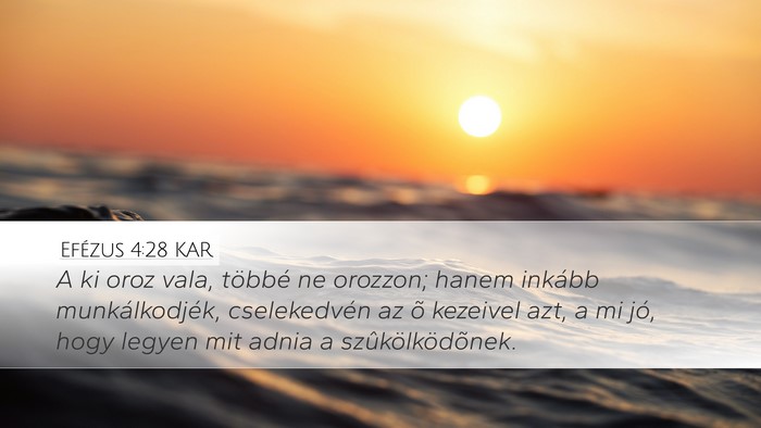 Efézus 4:28 KAR Bible Verse Image