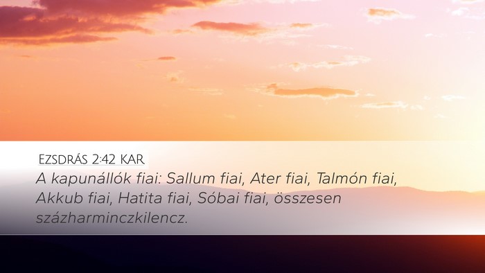 Ezsdrás 2:42 KAR Bible Verse Image