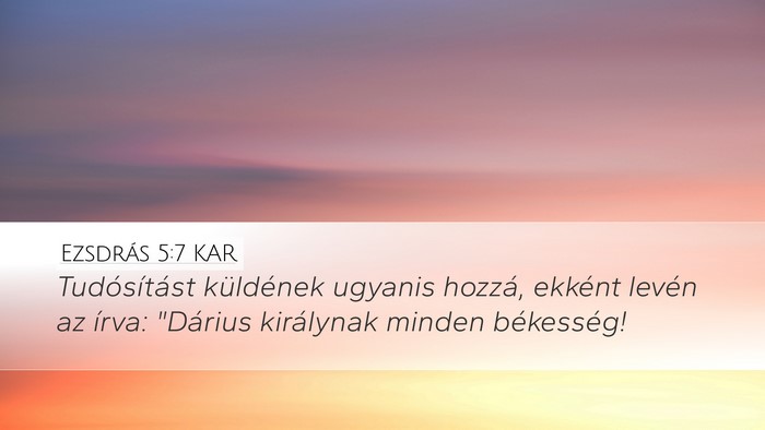 Ezsdrás 5:7 KAR Bible Verse Image