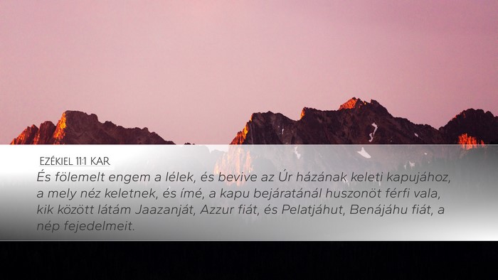 Ezékiel 11:1 KAR Desktop Wallpaper - És fölemelt engem a lélek, és bevive az Úr - Desktop Bible Verse Wallpaper