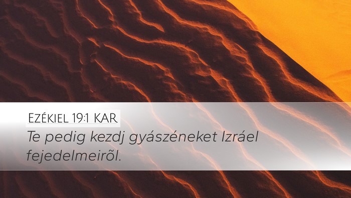 Ezékiel 19:1 KAR Desktop Wallpaper - Te pedig kezdj gyászéneket Izráel - Desktop Bible Verse Wallpaper