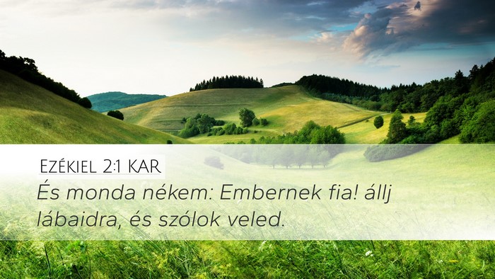 Ezékiel 2:1 KAR Desktop Wallpaper - És monda nékem: Embernek fia! állj lábaidra, - Desktop Bible Verse Wallpaper