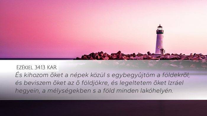 Ezékiel 34:13 KAR Bible Verse Image